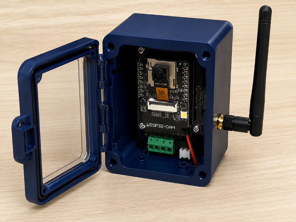 ESP32-CAM solar camera.